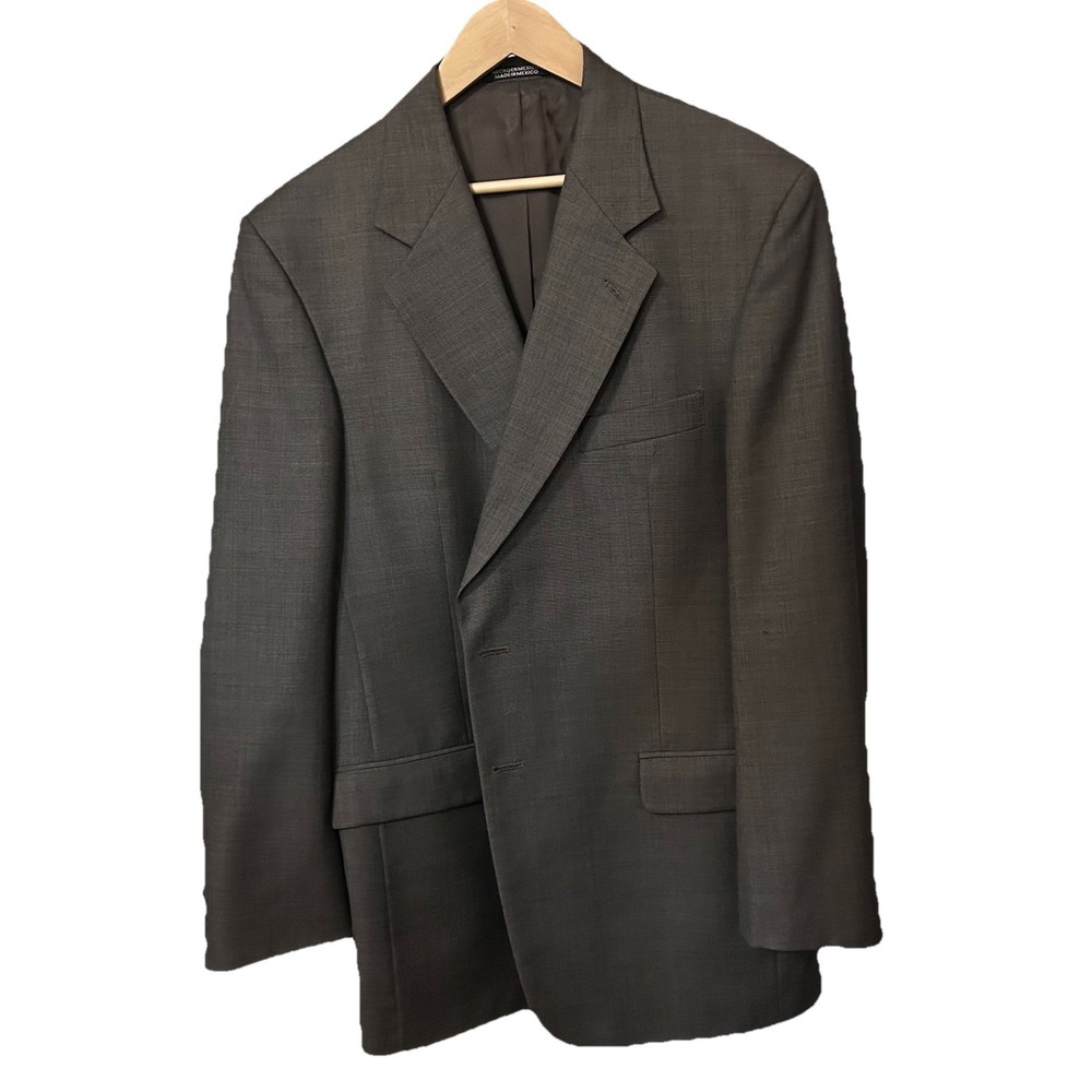 Stafford Men's Tan Beige 42 Long 100% Wool Two Button Blazer Sports Jacket